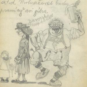 Cestovní deník s řadou karikatur z navštěvy příbuzných v Německu (1935)